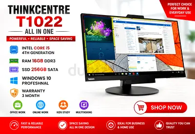 THINKCENTER T1022 ALL IN ONE INTEL CORE i5 4TH GENERATION RAM 16GB DDR3 SSD DRIVE 256GB SATA