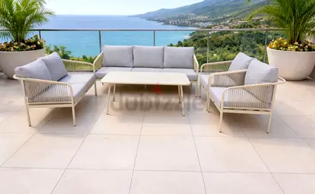 Outdoor 4-piece Patio Sofa Set with Coffee Table - Light Beige