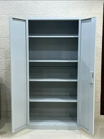 Tall Metal Storage Cabinet with Adjustable Shelves - Good Condition
