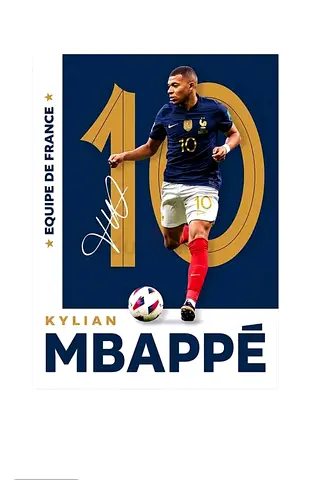 Kylian Mbappé Poster - France National Team Football Memorabilia