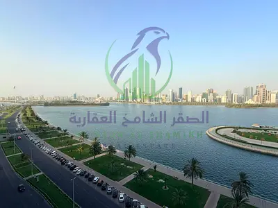 Family Annual Rental Two Bedroom Apartment in Al Majaz 3 with Sea View Two Balconies Free Parking and Panoramic Master Bedroom