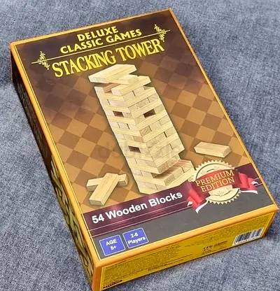 Deluxe Classic Stacking Tower - 54 Wooden Blocks (Jenga-style)