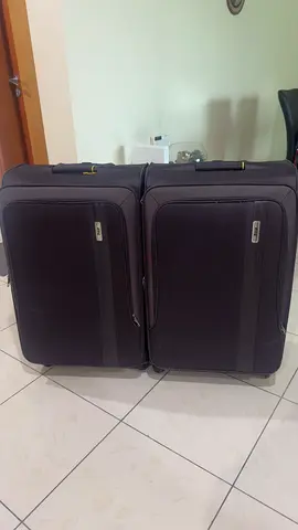 Set of 2 black soft-shell suitcases - medium/large