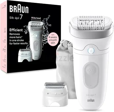 Braun Silk-épil 7 Cordless Epilator with Shaver Head - White