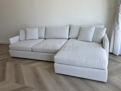 Selling in excellent condition Crate&Barrel Lounge Deep feather filled L Shape Sofa Beige