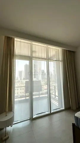 Light-filtering sheer curtains with beige drapes — good condition