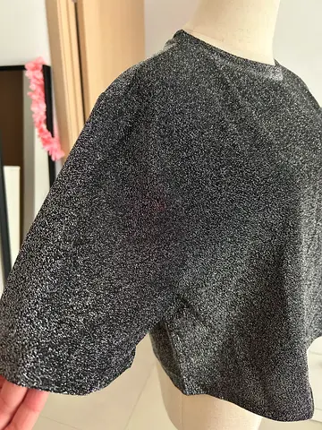 H&M Silver metallic shimmer crop top, size M