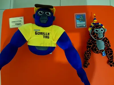 Frank Gorilla Plush and Lava Monke Plush, Top Hat Trading Card, Frank Signature, ALL LIMITED EDITION