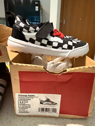 Kids checkered slip-on sneakers size 6 (kids) - new in box