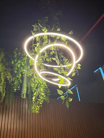 Modern LED Circular Pendant Light with Decorative Vines 2 pieces with different sizes