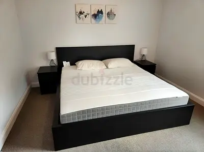 IKEA Black MALM King Storage Bed with IKEA Mattress 180 x 200 cm