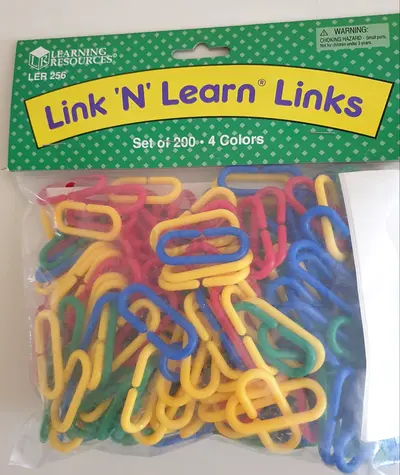 Link 'N' Learn Links - Set of 200 (4 Colors) - Learning Resources, Brand New