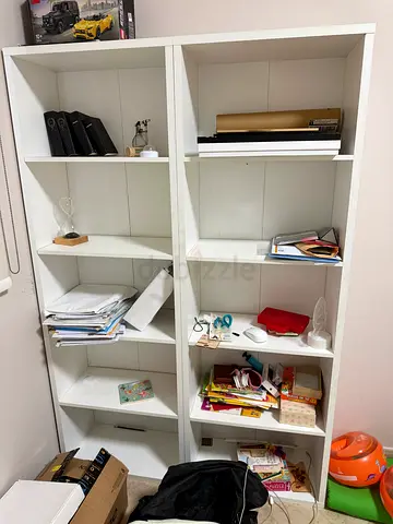 2 White 5-Cube Storage Shelf / Bookcase - Good Condition