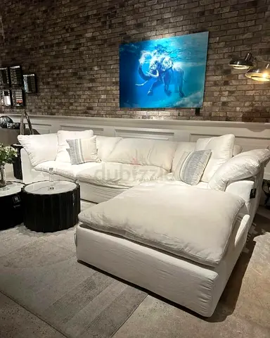 Like new condition marina home luscious sofa with footstool