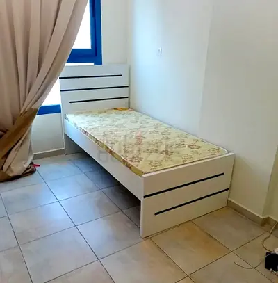 Single white wooden bed frame with mattress - good condition