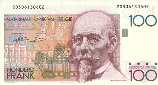 BELGIUM 100 FRANK BANKNOTE 1986
