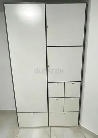 Modern Two-Door Wardrobe with Multi-Storage Compartments