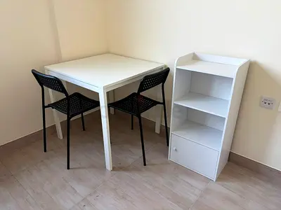 Dining Table + 2 Chairs + Storage Shelf