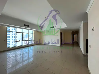 شقة غرفتين وصالة للإيجار على مخرج دبي تكييف مجاني وجيم وغرفة ماستر وبلكونتان وتشطيبات حديثة