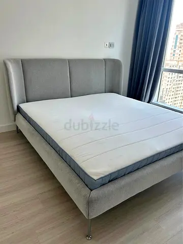 King bed TUFJORD with Headboard and Mattress - Very Good Condition