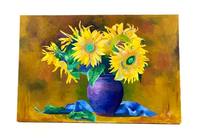 “Sunflowers” by Vincent van Gogh – Inspired Reproduction, Oil on Canvas painting