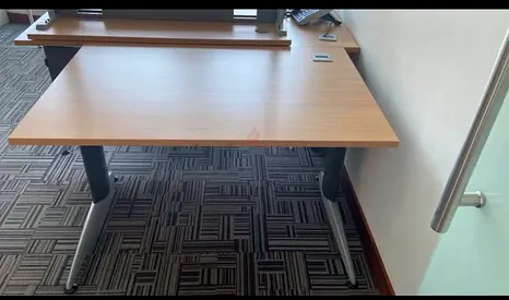 Wooden Office Desk with Integrated Cable Management