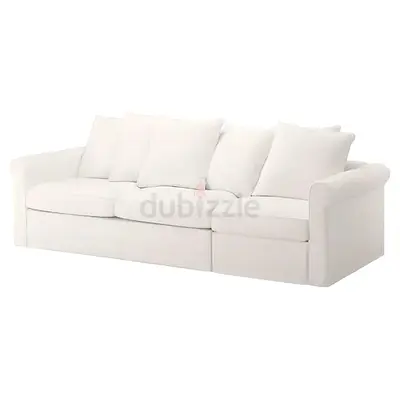 White 3-Seater Sofa bed with Cushions - Good Condition