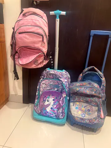 Set of 3 school Bags, Purple, Floral (Good condition)