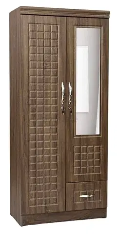 Two-door wardrobe with mirror and drawer - good condition