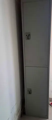 Two-door Metal Storage Locker - Gray, Used