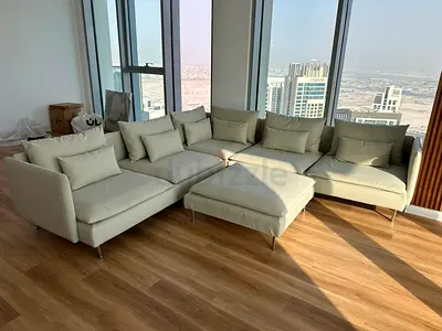 Ikea söderhamn sectional corner sofa with ottoman