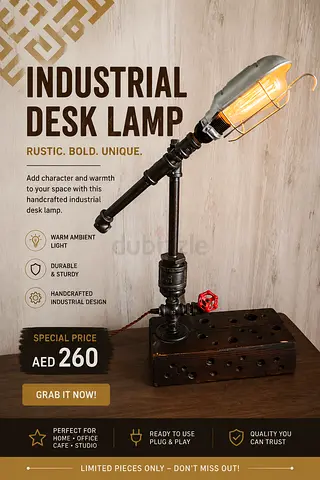 Handmade Industrial Pipe Table Lamp