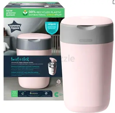 Tommee Tippee Twist & Click Nappy Disposal Bin - Pink (Like New)