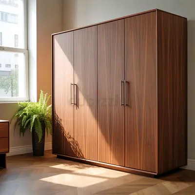 Solid Wood 4-Door Wardrobe / Armoire - Good Condition