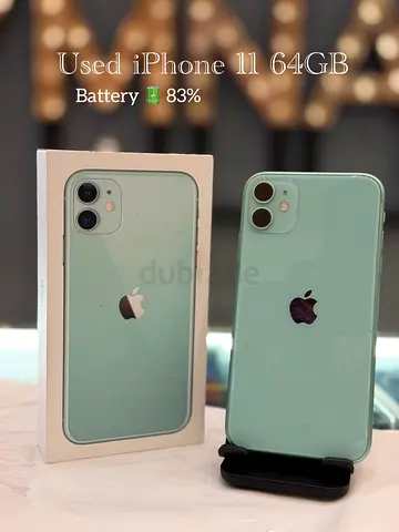 Used iPhone 11 64GB - Green, Battery 83%, Box Included