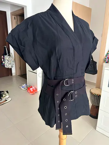Sea by Chloe Black top with waist belts - size S-M