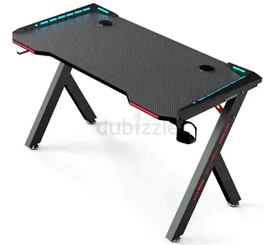 RGB GameOn adjustable gaming/PC desk - sturdy X-frame