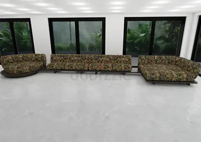 Large Floral Modular Sofa Set - 3 Pieces