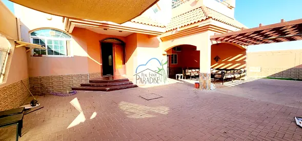 Private Entrance 4 Bedroom all master separate liv & din / TV lounge /private swimming pool with back garden/Maid Room/6 Bath/4 Parking/Rent in Mirdif