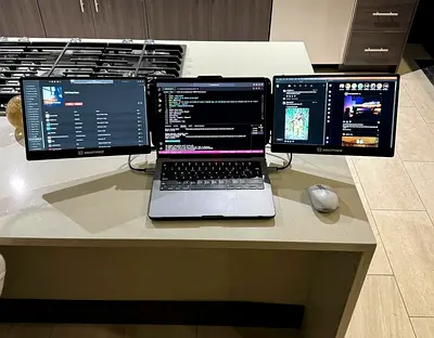 Portable Dual-Monitor Setup for Laptop — Two 11-13" Side Monitors (USB-C)