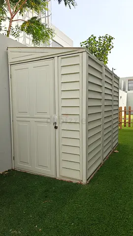 Cosmoplast Outdoor Garden Storage Shed - Durable Plastic Panel, Good Condition