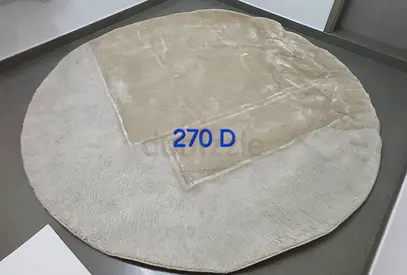 Round Beige Plush Area Rug - 270 cm Diameter (Good Condition)