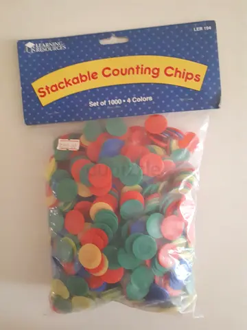 Bag of 1000 Stackable Counting Chips - 4 Colors (New)