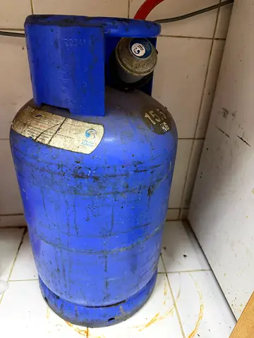 Empty Gas cylinder with pipe and regulator