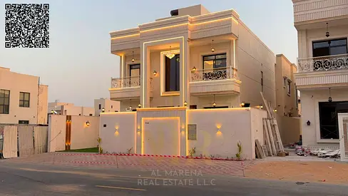 Al Zahia – Ajman, Luxurious Classic Design | 5 Master Bedrooms | Two Floors + Roof | Price Includes Registration and Ownership Fees