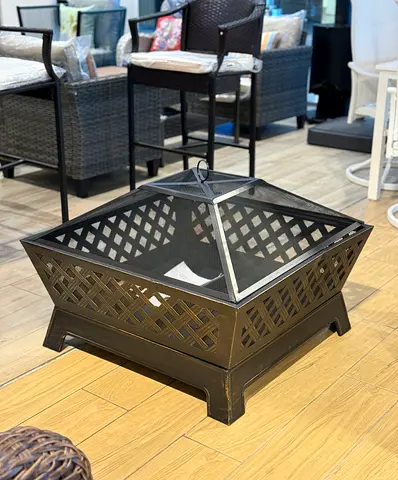 Steel Wood Outdoor Fire Pit with
