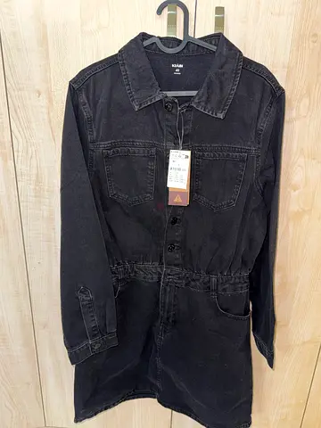 Black denim shirt jacket - new with tags, size M
