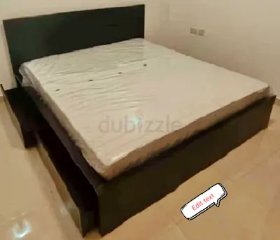IKEA Malam king size 180×200cm bed frame with IKEA mattress and 2 big storage drawers underneath is