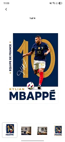 Kylian Mbappé Framed Football Poster - Signed Print Style