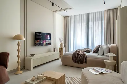 Luxurious Modern Studio with Designer Japandi Finishes & Premium Building Amenities
